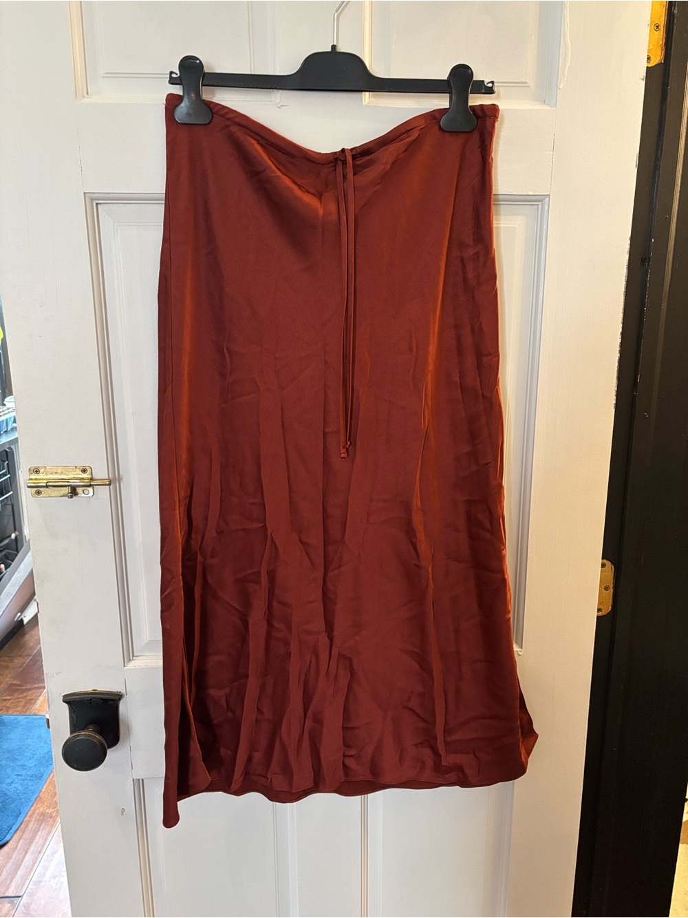 Madewell Red Satin Maxi Skirt